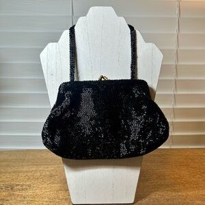 Walborg Black Beaded Evening Bag